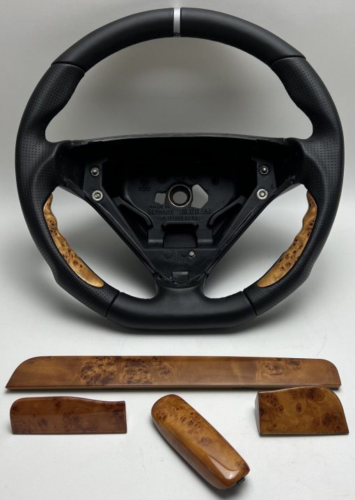 Mercedes SLK R171 MK1 Papel Holz Leder Lenkrad wood steering wheel interior trim – Bild 3