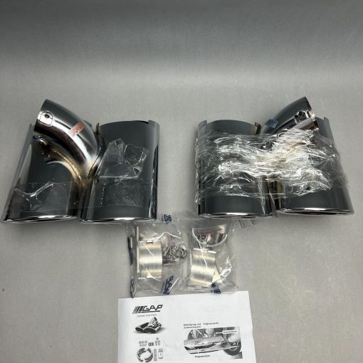 Mercedes Benz W211 Doppelrohr Auspuffblenden double exhaust pipes chrome 2 parts – Bild 6