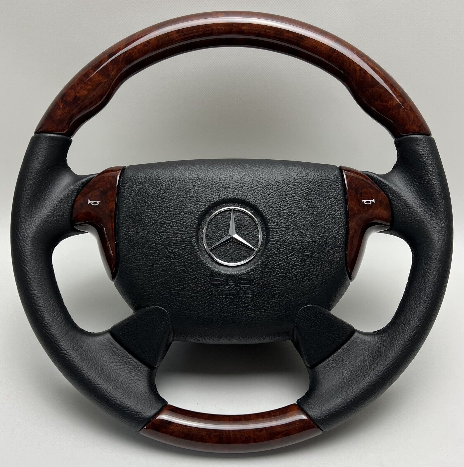 Auto-Lenkradbezug, 3-teiliges Lenkrad-Ledergeflecht aus Holz mit Nadelfaden  für Mercedes Benz 95–99 W210 Chrysler